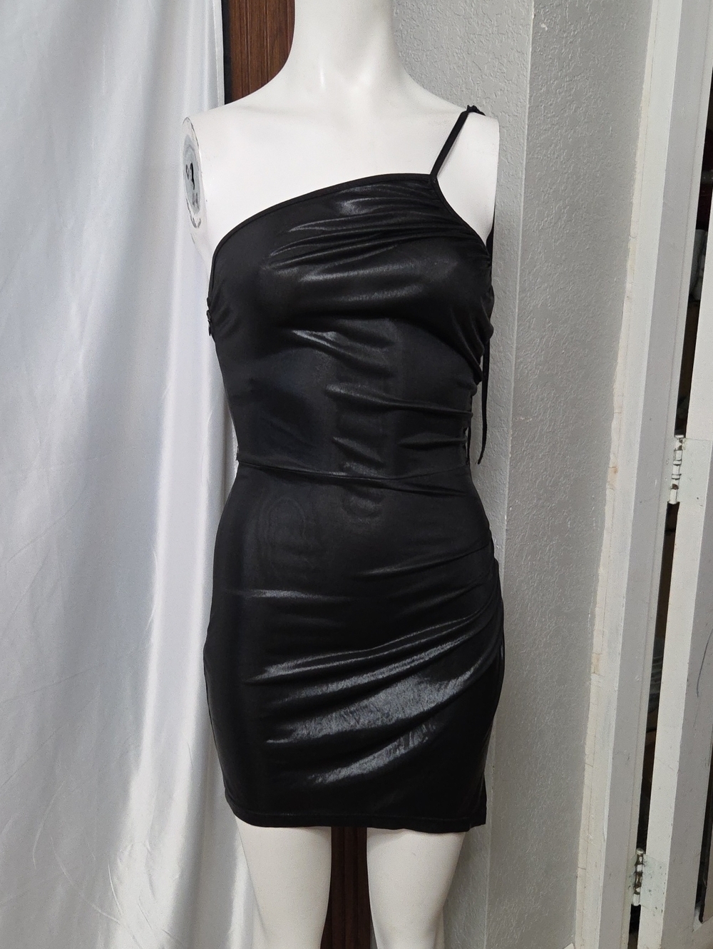 Women’s Black One-Shoulder Mini Dress Xsmall Sz [1751]
